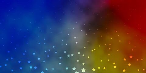 Dark Blue, Yellow vector template with neon stars. Colorful illustration in abstract style with gradient stars. Design for your business promotion.