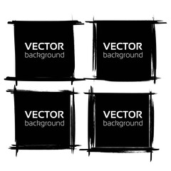 Square banners from black textured strokes
