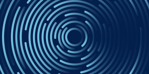 Blue background with UI HUD screen tech system innovation concept template. Vector illustration design. Abstract geometric vector background with texture from concentric circles