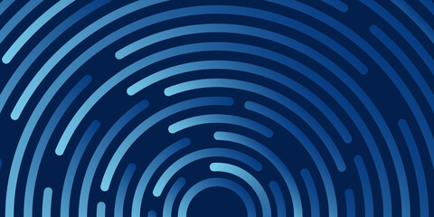 Blue background with UI HUD screen tech system innovation concept template. Vector illustration design. Abstract geometric vector background with texture from concentric circles