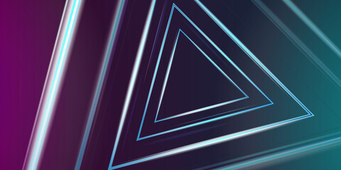 Fototapeta premium Futuristic abstract colorful triangle background with Glowing electric bright neon lines . Abstract Modern Vector layout design