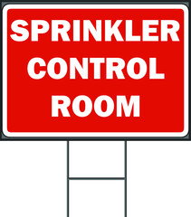 Sprinkler control room yard sign design template. Vector Format white background.
