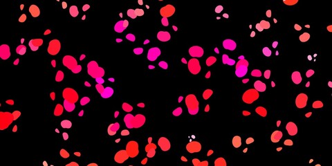 Dark pink vector texture with memphis shapes.