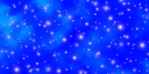 Fototapeta premium Light BLUE vector background with small and big stars. Blur decorative design in simple style with stars. Pattern for websites, landing pages.