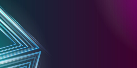 Fototapeta premium Triangle neon frames. Bright glowing lines, cyber frame and triangle in neon lights vector background set. Neon frame, futuristic poster illustration