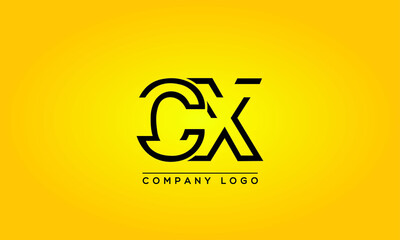 Unique, Modern, Elegant and Geometric Style Typography Alphabet CX letters logo Icon