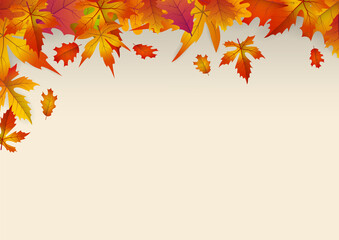 Fototapeta na wymiar Background with falling autumn leaves.