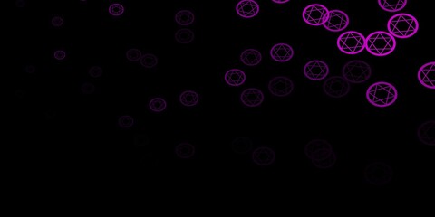 Dark Purple vector pattern with magic elements.