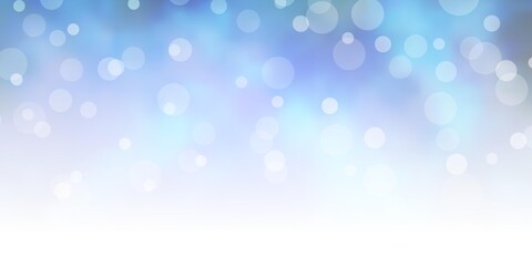 Light BLUE vector backdrop with circles. Colorful illustration with gradient dots in nature style. Design for your commercials.