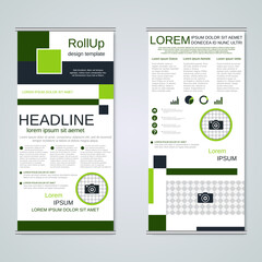 Modern roll-up business banners vector template