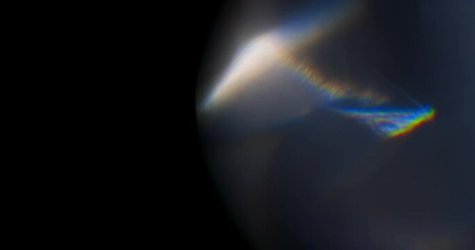 Rainbow Light Flare Prism Rainbow Light Flares Overlay on Black Background