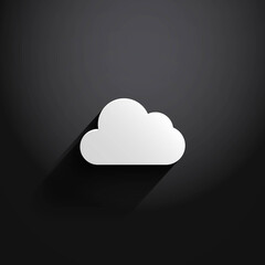 white cloud icon isolated on black background