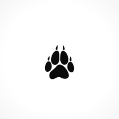 Wolf animal track, vector icon