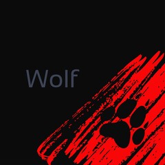 Wolf animal track with name, vector background design