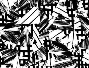 White and black vector. Grunge background. Abstract brush pattern. - 365583872