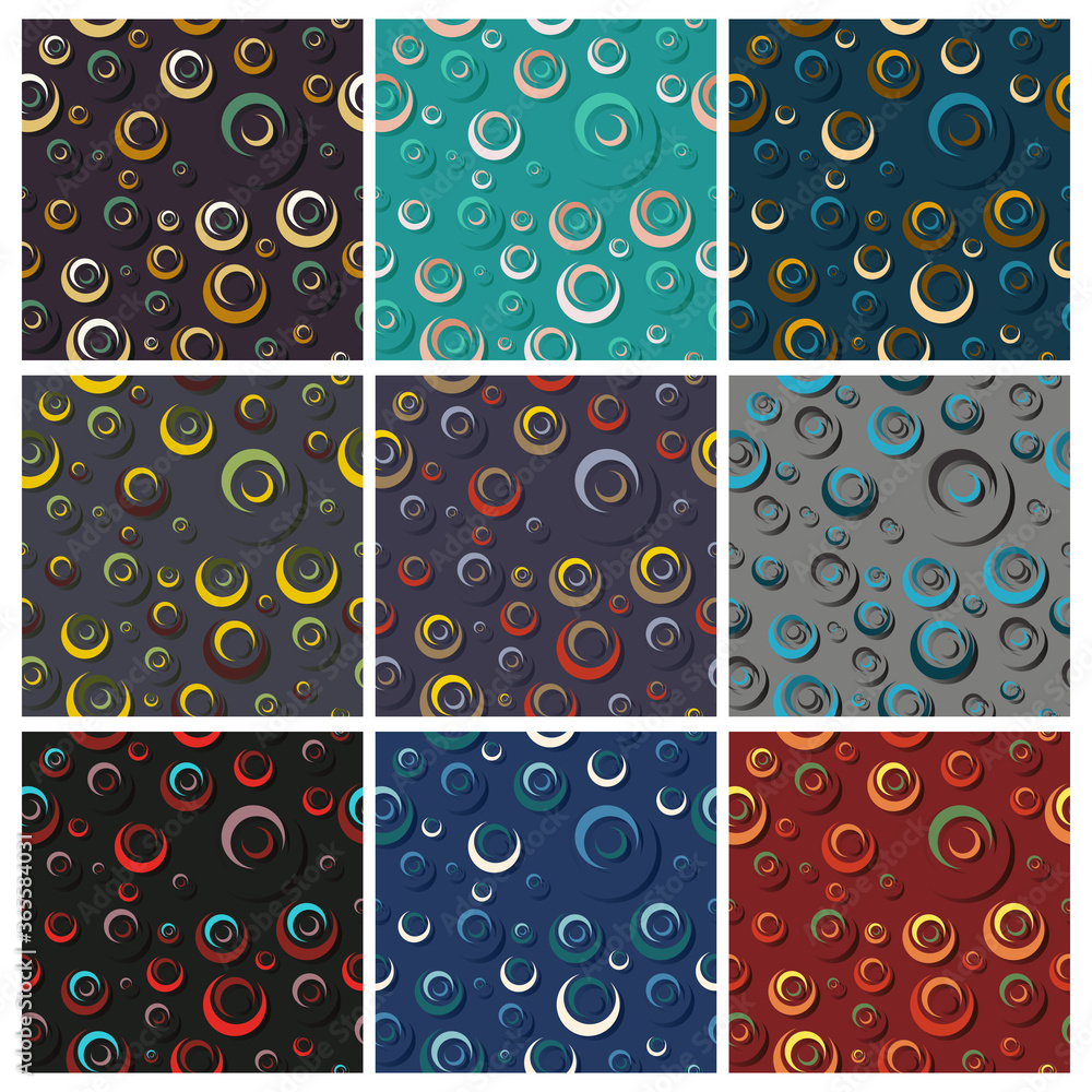 Poster abstract 3d circle seamless pattern with modern colour combinations. modern geometric, minimalist, s