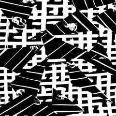 White and black vector. Grunge background. Abstract brush pattern.