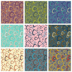 Double lines oval seamless pattern with modern colour combinations. Modern geometric, minimalist, suitable for wallpapers, fabric pattern, banners, backgrounds, cards, book illustrations etc.