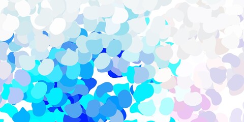 Fototapeta na wymiar Light pink, blue vector texture with memphis shapes.