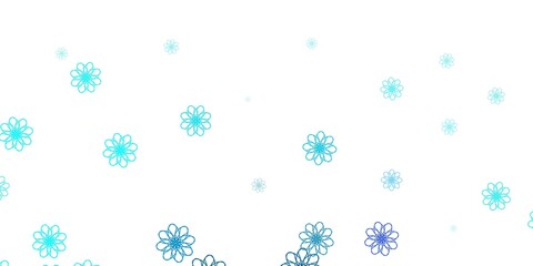 Light Pink, Blue vector natural artwork with flowers.