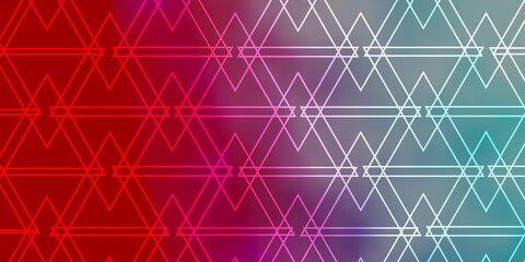 Light Blue, Red vector texture with lines, triangles. Abstract gradient design with colorful triangles. Best design for posters, banners.