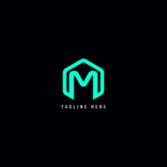 Fototapeta premium letter M logo concept, hexagon, M logo, abstract M logo