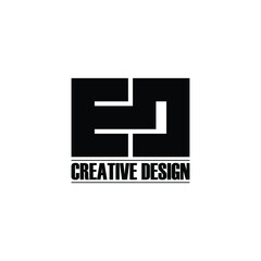 Letter EO simple monogram logo design vector