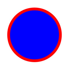 stop blue red circle background sign on white background. prohibitive symbol. blue red forbidden traffic sign. flat style.