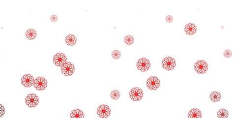 Fototapeta premium Light red vector doodle template with flowers.
