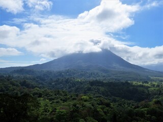 clouds over A renal volcanic mountain in Costa Rica