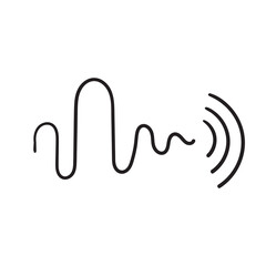 hand drawn doodle sound wave icon illustration vector isolated background