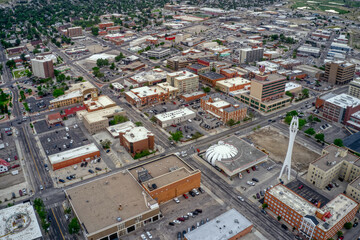 Aerial View of Casper, One of the largest Towns in Wyoming