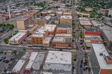 Fototapeta premium Aerial View of Casper, One of the largest Towns in Wyoming