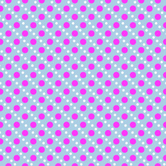 Two sized polkadots seamless repeat pattern background