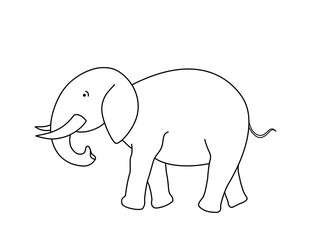 elephant simple line drawing