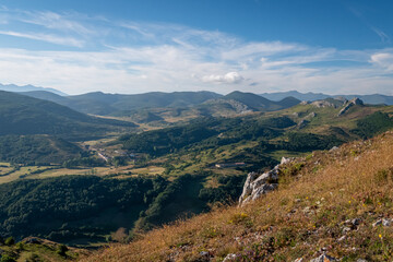 Fototapeta na wymiar Panoramic view from the Peña Tremaya. Palencia. Spain
