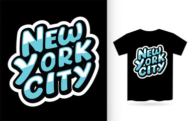 New york city modern lettering t shirt design for t shirt