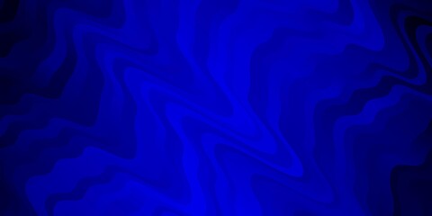 Dark BLUE vector background with curved lines.