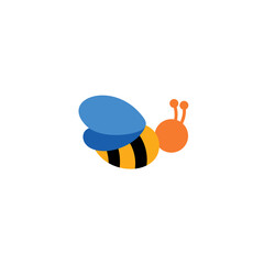 Logo template of honey bee. Simple flat style. Vector logo template ready for use.