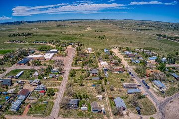Aerial View of Eastern Plains Town of Peyton during summer