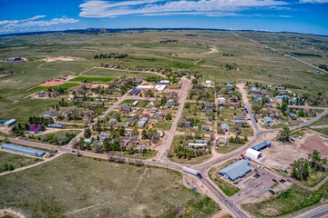Aerial View of Eastern Plains Town of Peyton during summer