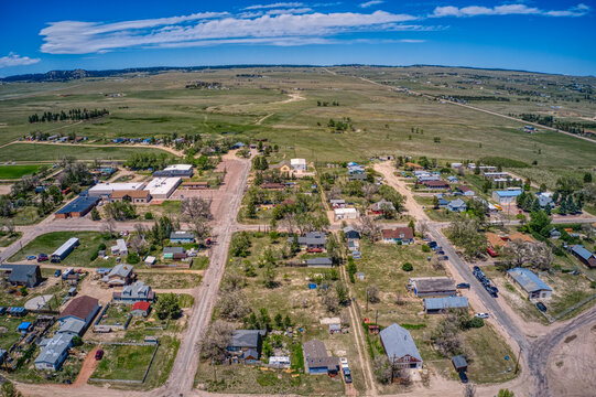 Aerial View of Eastern Plains Town of Peyton during summer