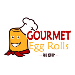 Gourmet snack egg rolls illustration vector