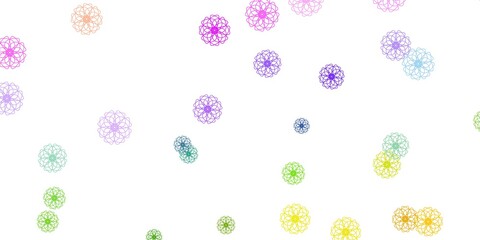 Fototapeta na wymiar Light Purple, Pink vector doodle texture with flowers.