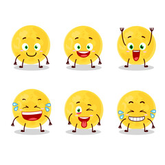 Cartoon character of yellow moon with smile expression