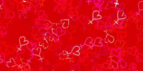 Light Red vector background with woman symbols.
