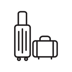 Suitcase icon vector logo design template flat style