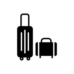 Suitcase icon vector logo design template flat style