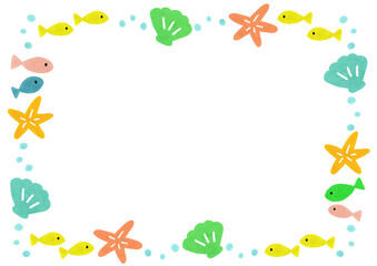 海のかわいい生き物の背景 Wall Mural Wallpaper Murals Ako