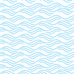 Blue Waves seamless vector illustration pattern design
